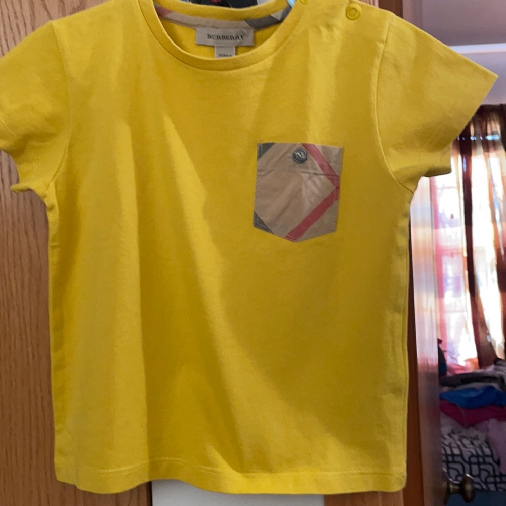 Burberry Yellow Kids Short Sleeve Tee